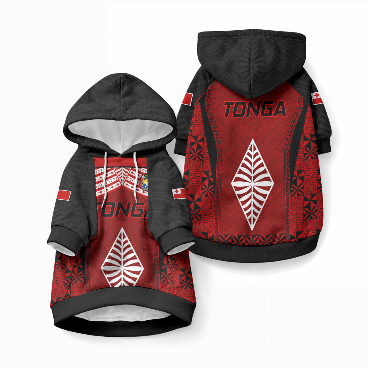 Tonga Rugby Pet Hoodie Go Champions World Cup 2023 Ngatu Unique LT9 Pullover Red - Polynesian Pride