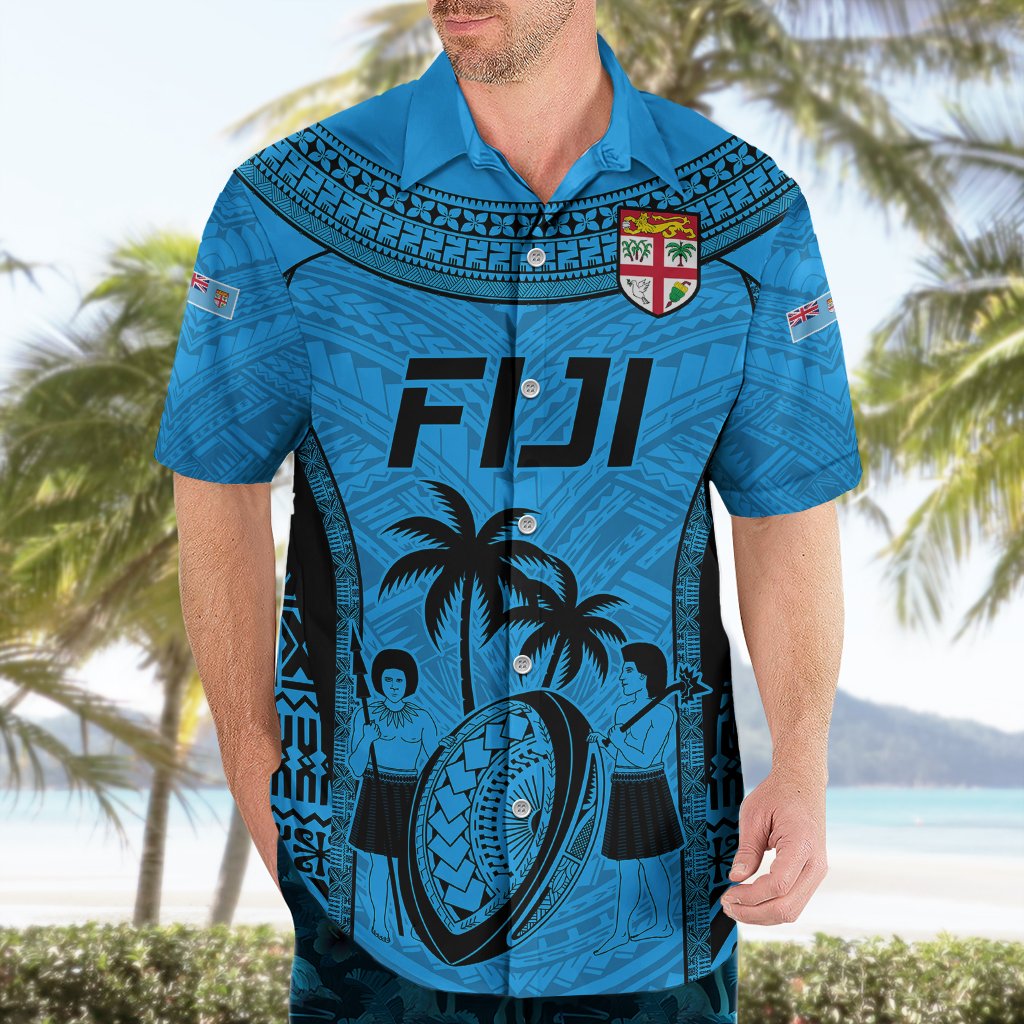 Fiji Rugby Hawaiian Shirt Go Champions World Cup 2023 Tapa Unique Blue Vibe LT9 - Polynesian Pride