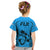 Fiji Rugby Kid T Shirt Go Champions World Cup 2023 Tapa Unique Blue Vibe LT9 - Polynesian Pride