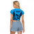 Fiji Rugby Raglan Cropped T Shirt Go Champions World Cup 2023 Tapa Unique Blue Vibe LT9 - Polynesian Pride