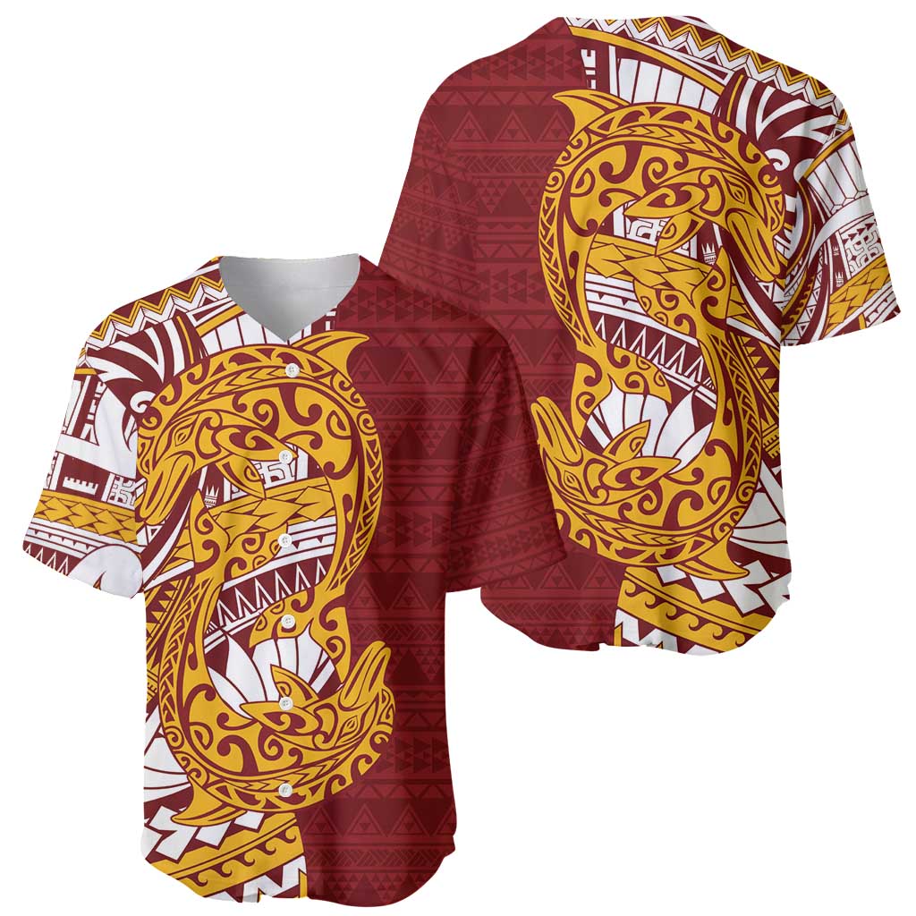 Couple Dolphins Maori Motif Baseball Jersey LT9 - Polynesian Pride