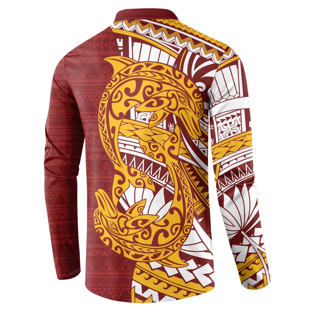 Couple Dolphins Maori Motif Button Sweatshirt - Polynesian Pride