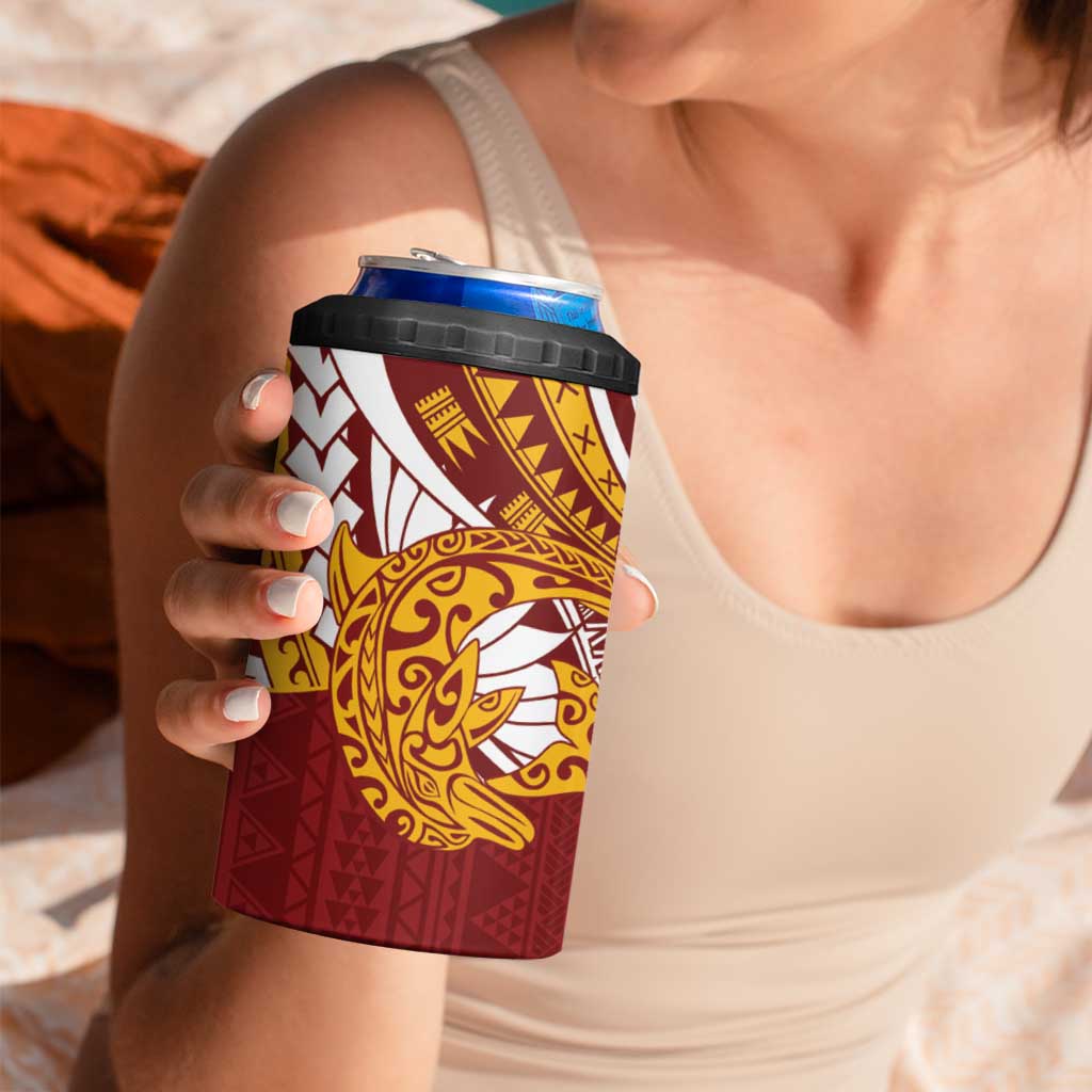 Couple Dolphins Maori Motif 4 in 1 Can Cooler Tumbler - Polynesian Pride