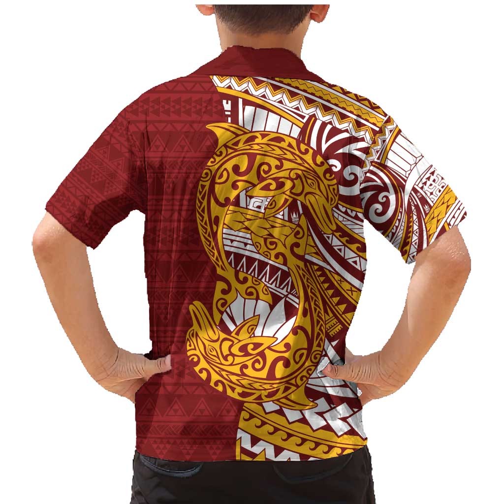 Couple Dolphins Maori Motif Family Matching Mermaid Dress and Hawaiian Shirt LT9 - Polynesian Pride