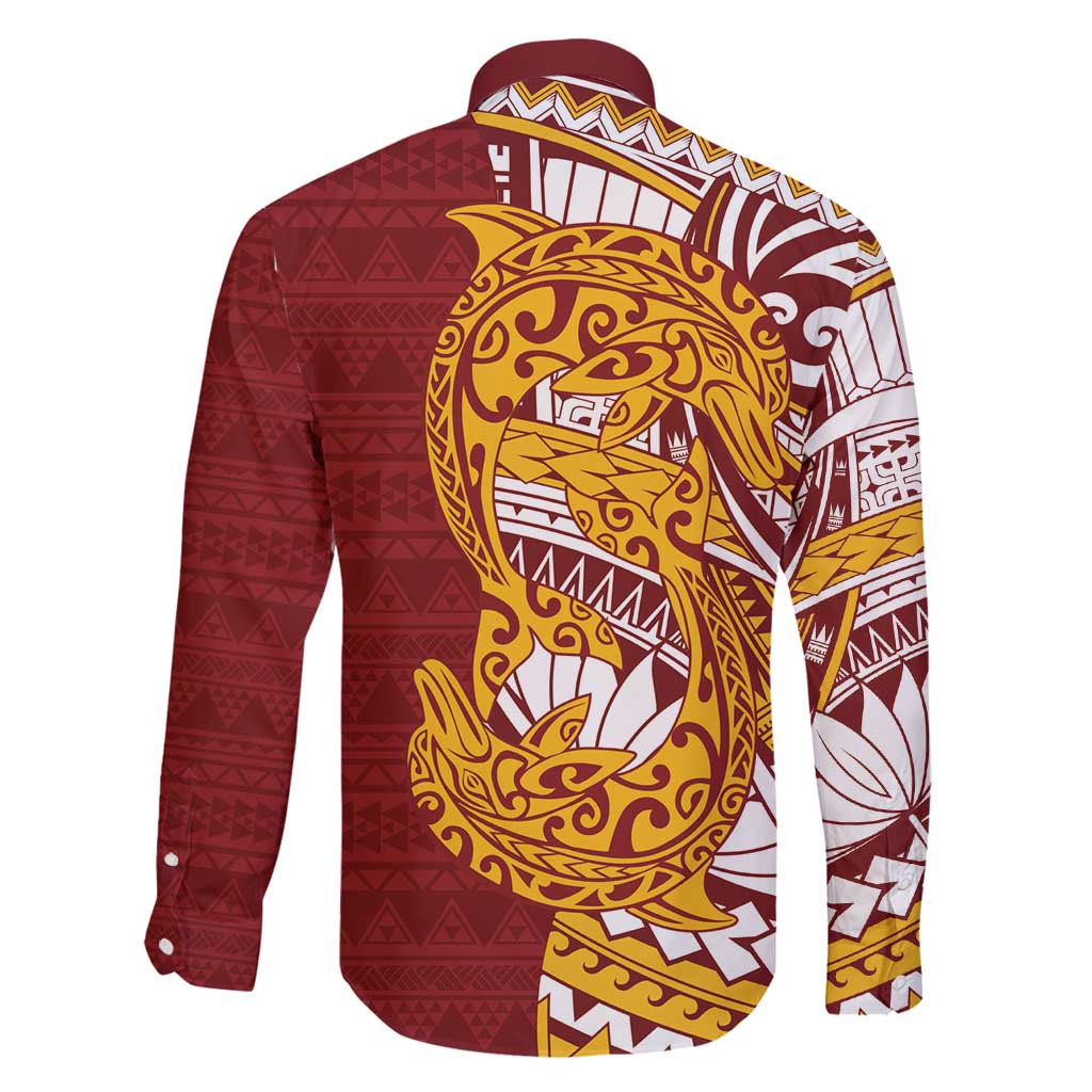 Couple Dolphins Maori Motif Family Matching Mermaid Dress and Hawaiian Shirt LT9 - Polynesian Pride
