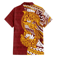 Couple Dolphins Maori Motif Family Matching Off The Shoulder Long Sleeve Dress and Hawaiian Shirt LT9 - Polynesian Pride