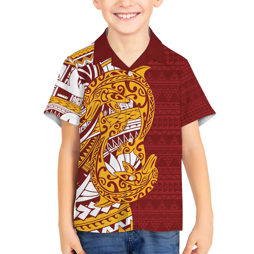 Couple Dolphins Maori Motif Family Matching Off Shoulder Maxi Dress and Hawaiian Shirt - Polynesian Pride