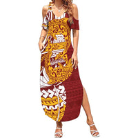 Couple Dolphins Maori Motif Family Matching Summer Maxi Dress and Hawaiian Shirt - Polynesian Pride