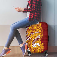 Couple Dolphins Maori Motif Luggage Cover - Polynesian Pride