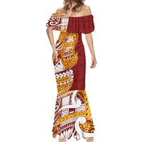 Couple Dolphins Maori Motif Mermaid Dress LT9 - Polynesian Pride