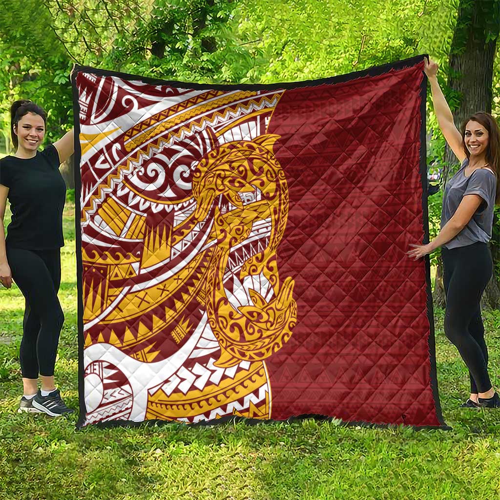 Couple Dolphins Maori Motif Quilt - Polynesian Pride