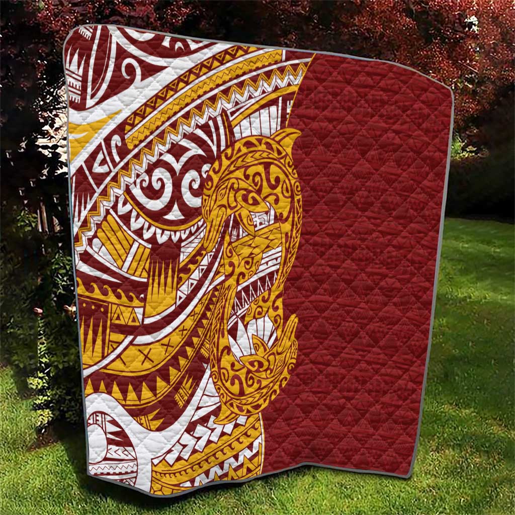 Couple Dolphins Maori Motif Quilt - Polynesian Pride