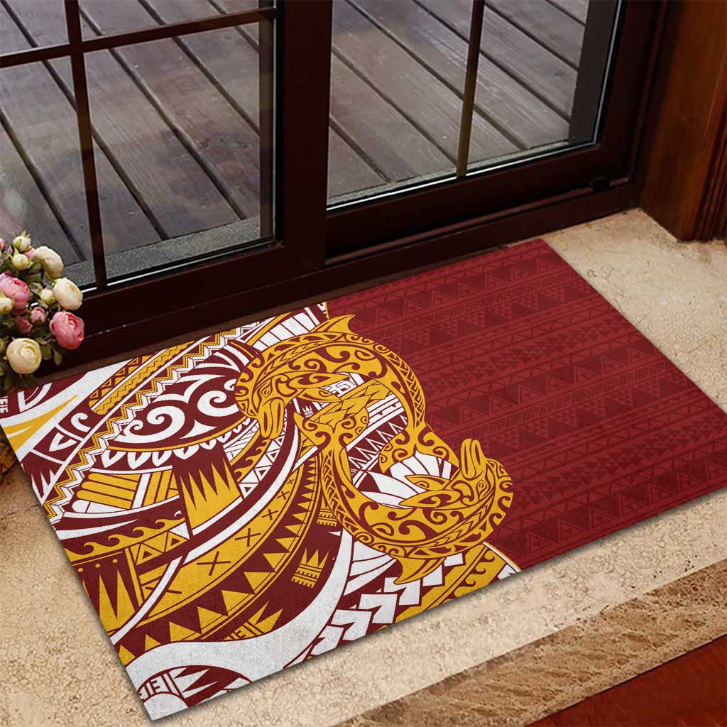 Couple Dolphins Maori Motif Rubber Doormat - Polynesian Pride