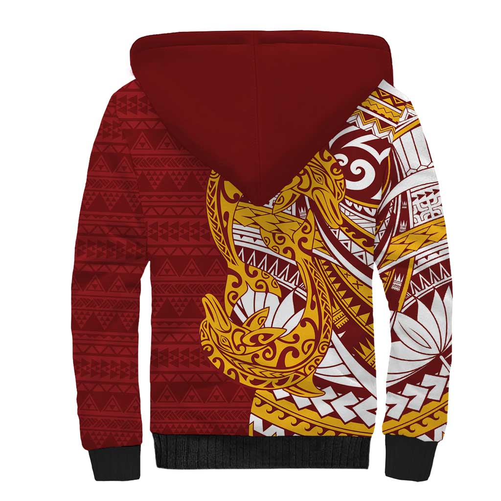 Couple Dolphins Maori Motif Sherpa Hoodie LT9 - Polynesian Pride