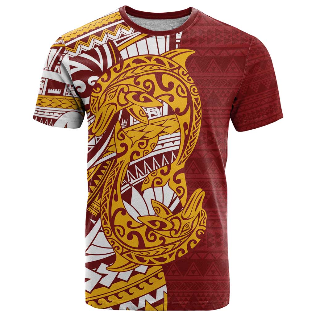 Couple Dolphins Maori Motif T Shirt - Polynesian Pride