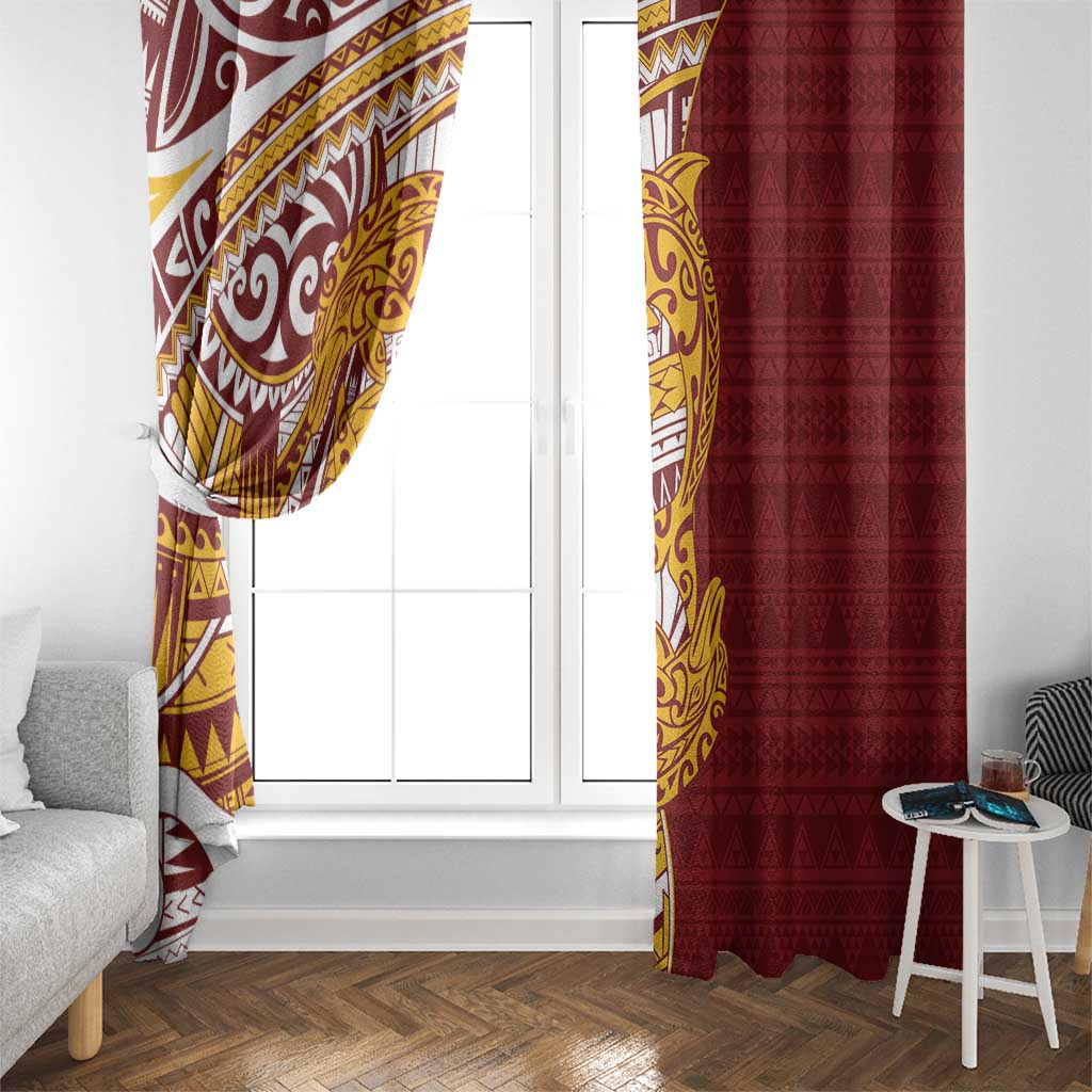 Couple Dolphins Maori Motif Window Curtain - Polynesian Pride