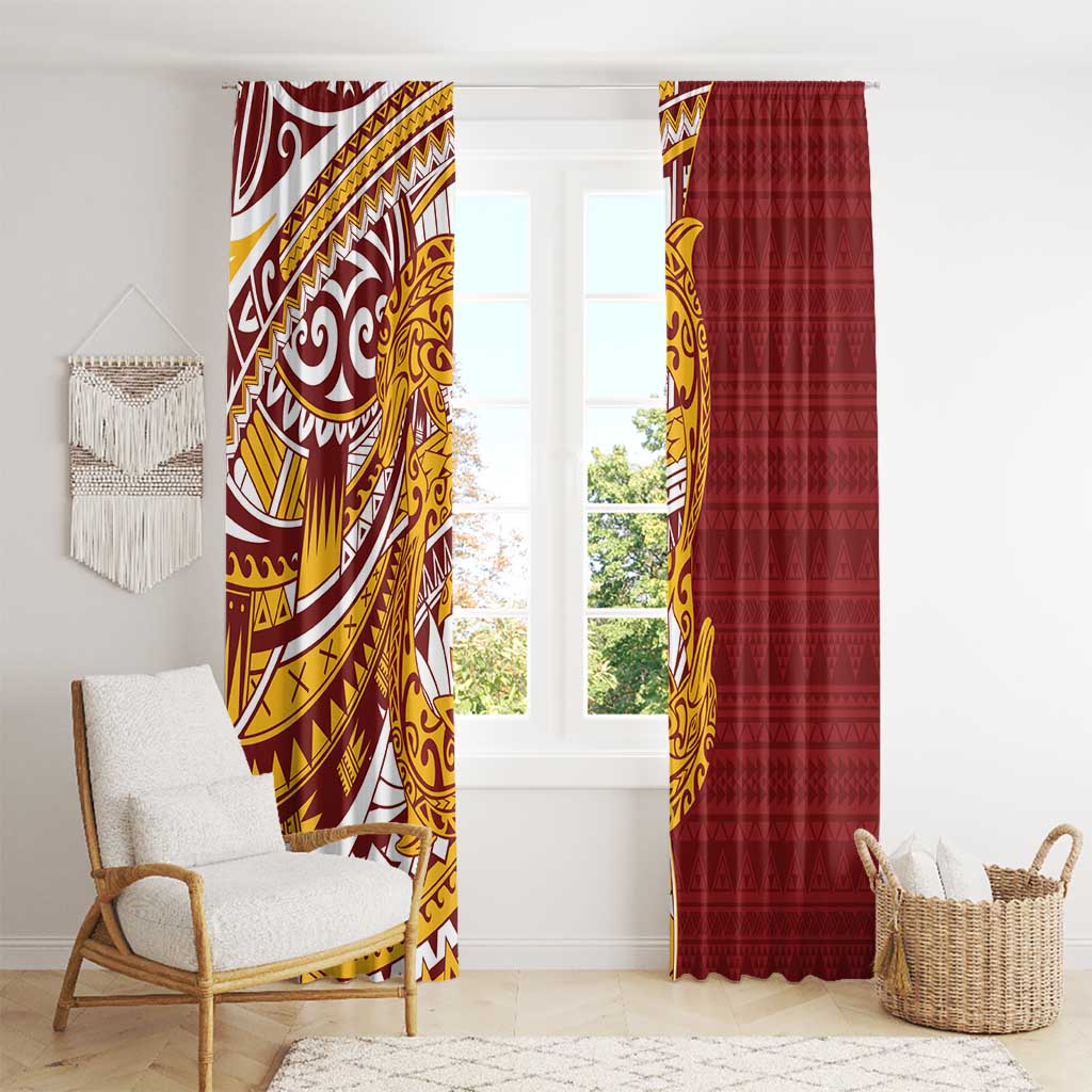 Couple Dolphins Maori Motif Window Curtain - Polynesian Pride
