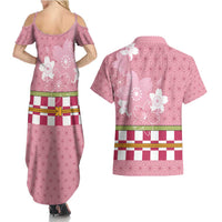 Japanese Asanoha Pattern Couples Matching Summer Maxi Dress and Hawaiian Shirt Charm Against Evil Spirits LT9 - Polynesian Pride