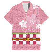 Japanese Asanoha Pattern Family Matching Off The Shoulder Long Sleeve Dress and Hawaiian Shirt Charm Against Evil Spirits - Polynesian Pride