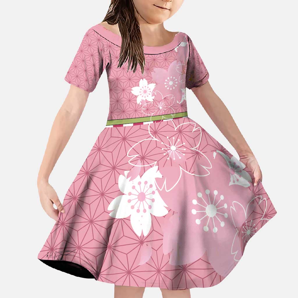 Japanese Asanoha Pattern Family Matching Off Shoulder Maxi Dress and Hawaiian Shirt Charm Against Evil Spirits - Polynesian Pride