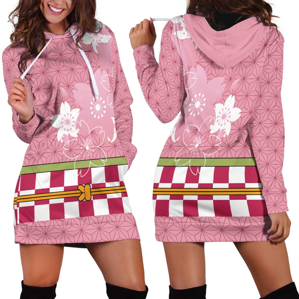 Japanese Asanoha Pattern Hoodie Dress Charm Against Evil Spirits - Polynesian Pride