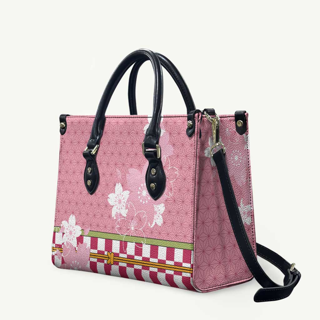 Japanese Asanoha Pattern Leather Bag Charm Against Evil Spirits LT9 Pink - Polynesian Pride