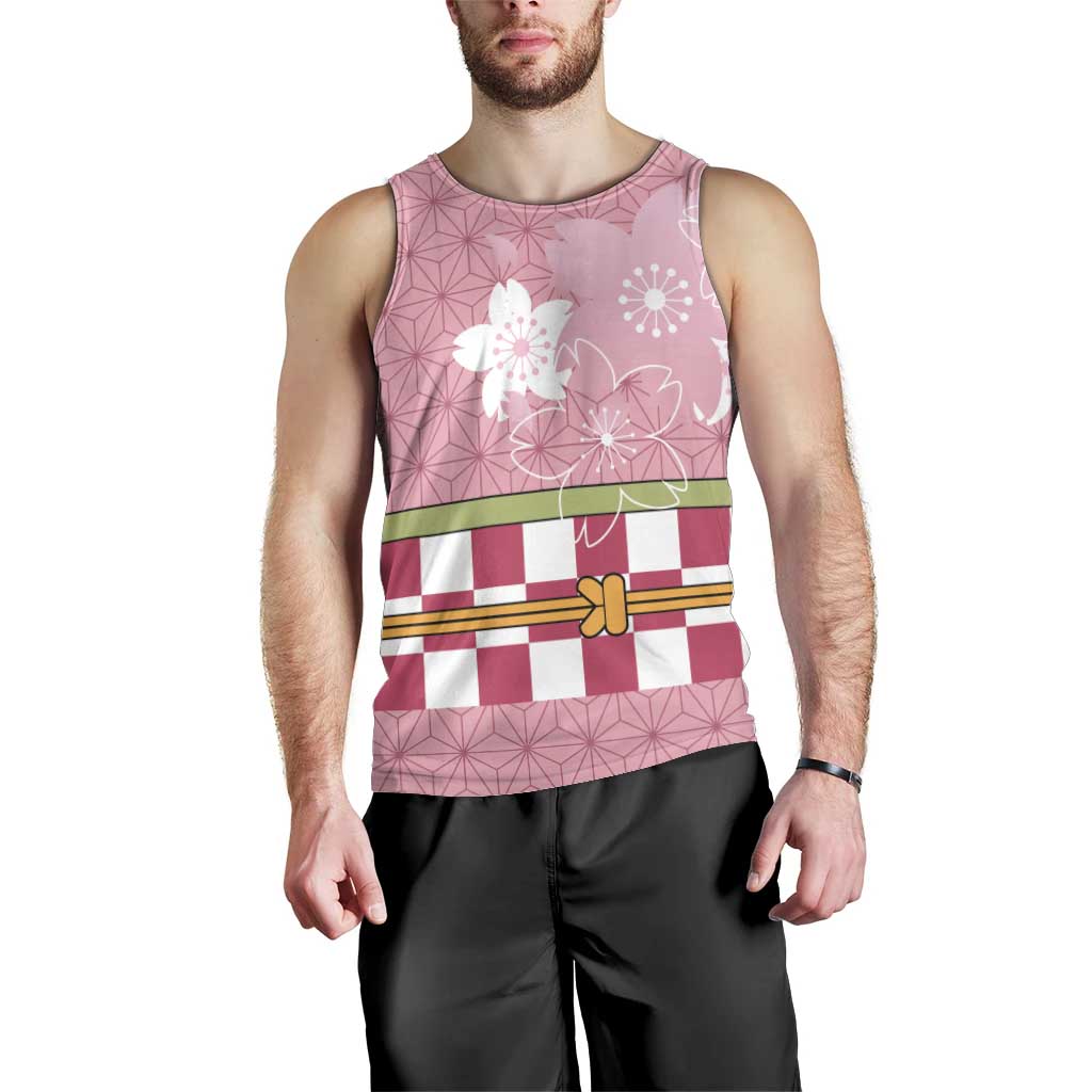Japanese Asanoha Pattern Men Tank Top Charm Against Evil Spirits - Polynesian Pride