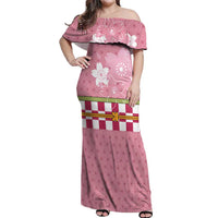 Japanese Asanoha Pattern Off Shoulder Maxi Dress Charm Against Evil Spirits - Polynesian Pride
