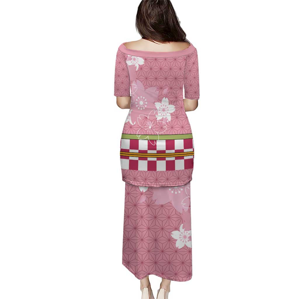 Japanese Asanoha Pattern Puletasi Charm Against Evil Spirits - Polynesian Pride