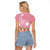 Japanese Asanoha Pattern Raglan Cropped T Shirt Charm Against Evil Spirits - Polynesian Pride