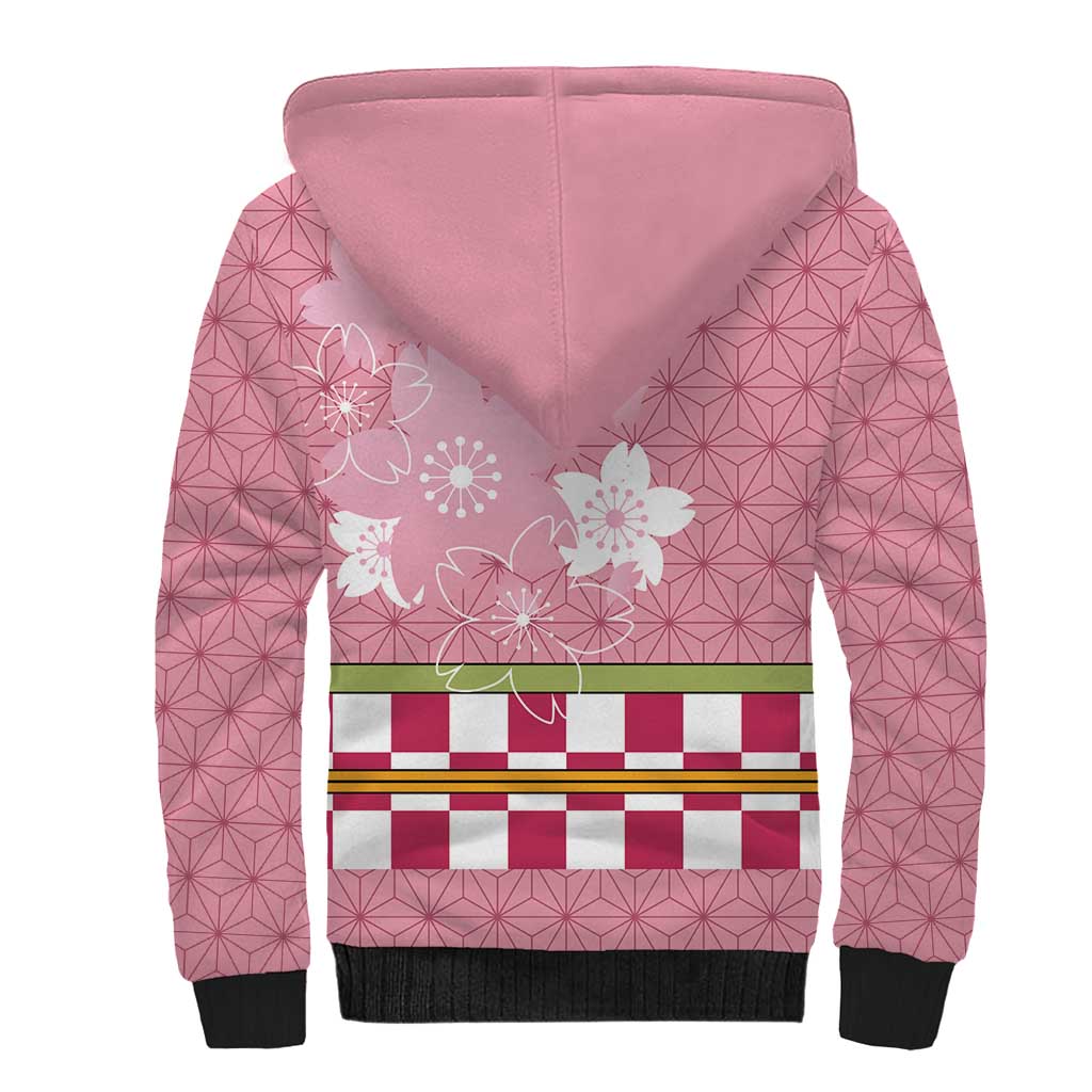 Japanese Asanoha Pattern Sherpa Hoodie Charm Against Evil Spirits - Polynesian Pride