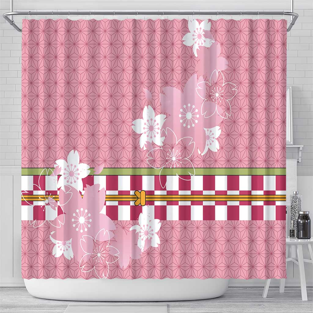Japanese Asanoha Pattern Shower Curtain Charm Against Evil Spirits - Polynesian Pride