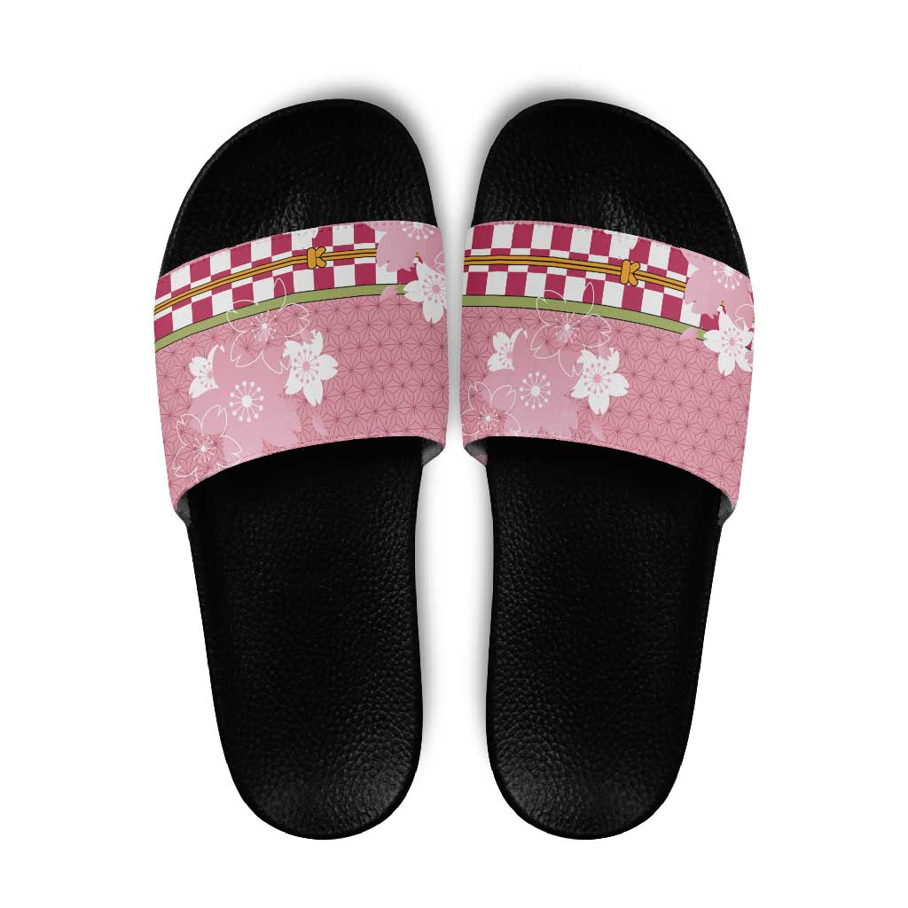 Japanese Asanoha Pattern Slide Sandals Charm Against Evil Spirits - Polynesian Pride