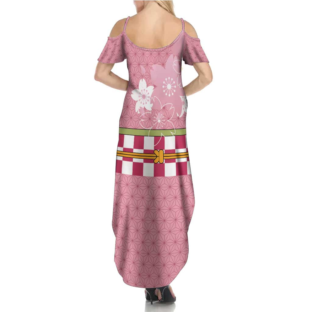 Japanese Asanoha Pattern Summer Maxi Dress Charm Against Evil Spirits - Polynesian Pride
