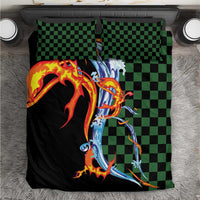 Japanese Asanoha Pattern Bedding Set Sun Flame Slayer Dragon Hinokami Kagura Spirit - Polynesian Pride