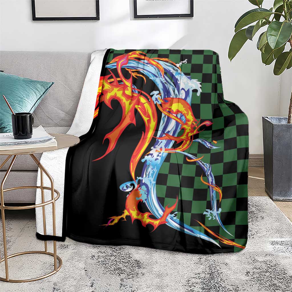 Japanese Asanoha Pattern Blanket Sun Flame Slayer Dragon Hinokami Kagura Spirit LT9 - Polynesian Pride
