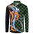 Japanese Asanoha Pattern Button Sweatshirt Sun Flame Slayer Dragon Hinokami Kagura Spirit - Polynesian Pride