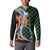 Japanese Asanoha Pattern Button Sweatshirt Sun Flame Slayer Dragon Hinokami Kagura Spirit - Polynesian Pride