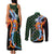 Japanese Asanoha Pattern Couples Matching Tank Maxi Dress and Long Sleeve Button Shirt Sun Flame Slayer Dragon Hinokami Kagura Spirit - Polynesian Pride