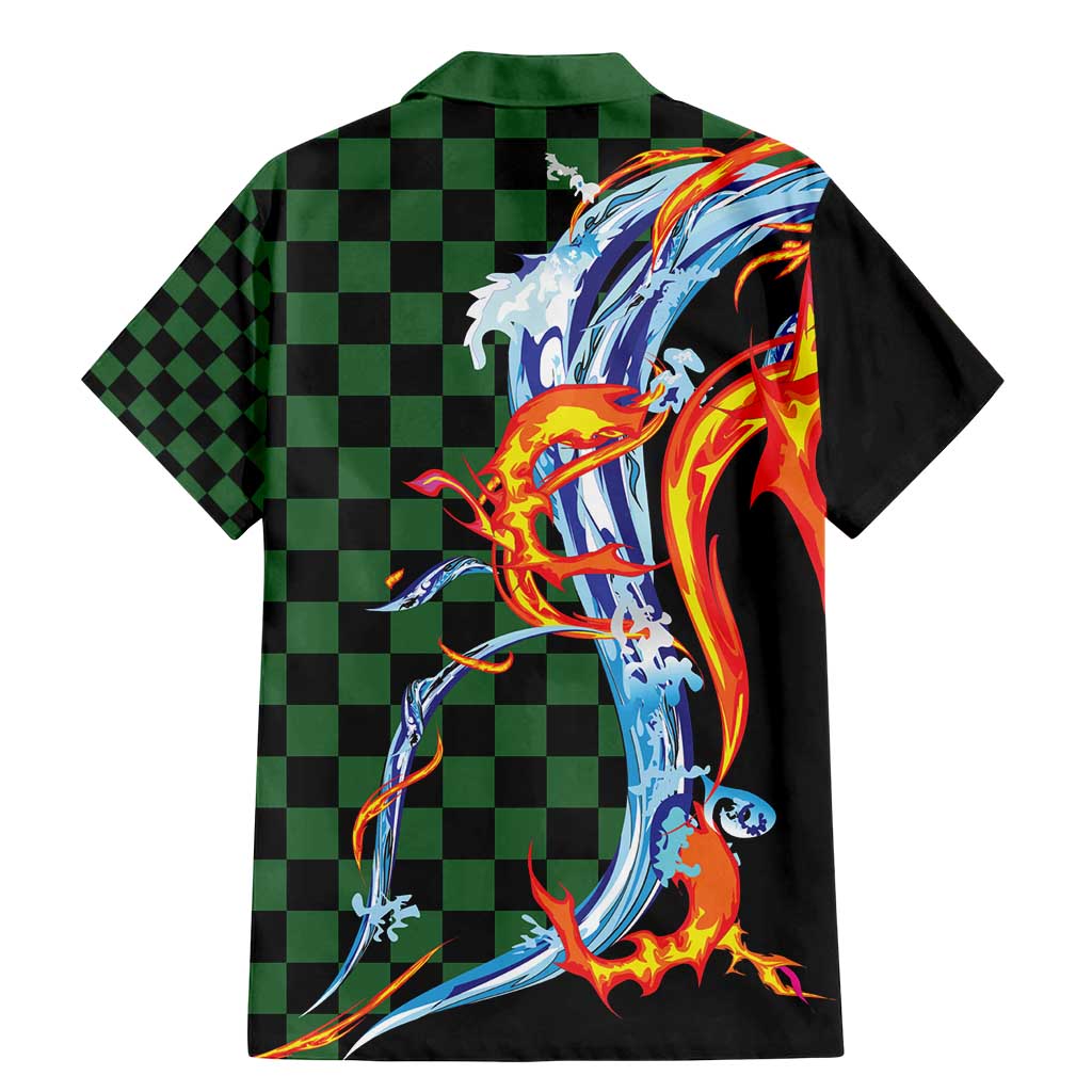 Japanese Asanoha Pattern Family Matching Mermaid Dress and Hawaiian Shirt Sun Flame Slayer Dragon Hinokami Kagura Spirit LT9 - Polynesian Pride