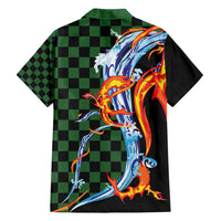 Japanese Asanoha Pattern Family Matching Summer Maxi Dress and Hawaiian Shirt Sun Flame Slayer Dragon Hinokami Kagura Spirit LT9 - Polynesian Pride