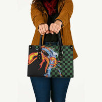 Japanese Asanoha Pattern Leather Bag Sun Flame Slayer Dragon Hinokami Kagura Spirit - Polynesian Pride