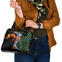 Japanese Asanoha Pattern Shoulder Handbag Sun Flame Slayer Dragon Hinokami Kagura Spirit - Polynesian Pride