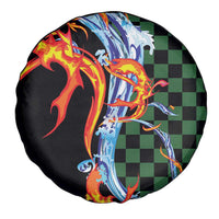 Japanese Asanoha Pattern Spare Tire Cover Sun Flame Slayer Dragon Hinokami Kagura Spirit - Polynesian Pride