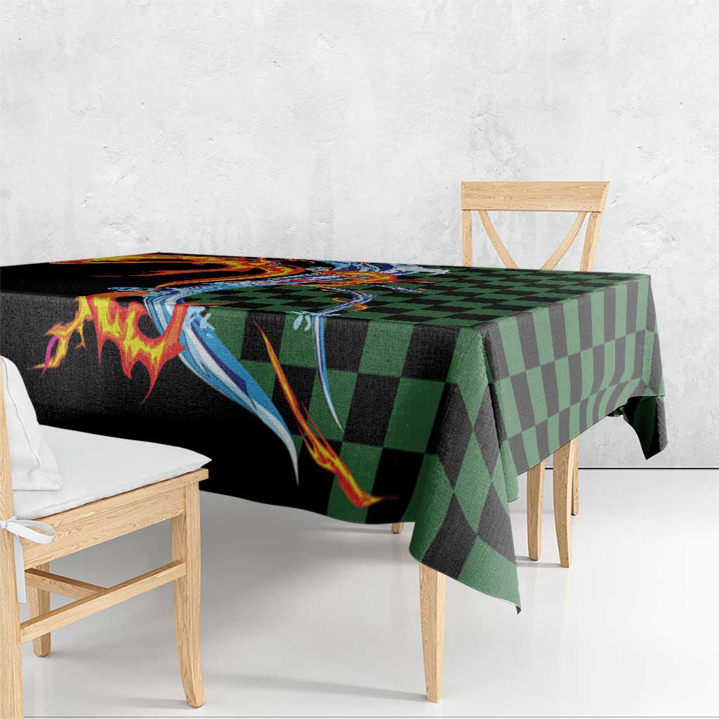 Japanese Asanoha Pattern Tablecloth Sun Flame Slayer Dragon Hinokami Kagura Spirit LT9 - Polynesian Pride