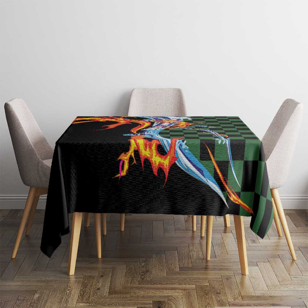 Japanese Asanoha Pattern Tablecloth Sun Flame Slayer Dragon Hinokami Kagura Spirit LT9 - Polynesian Pride