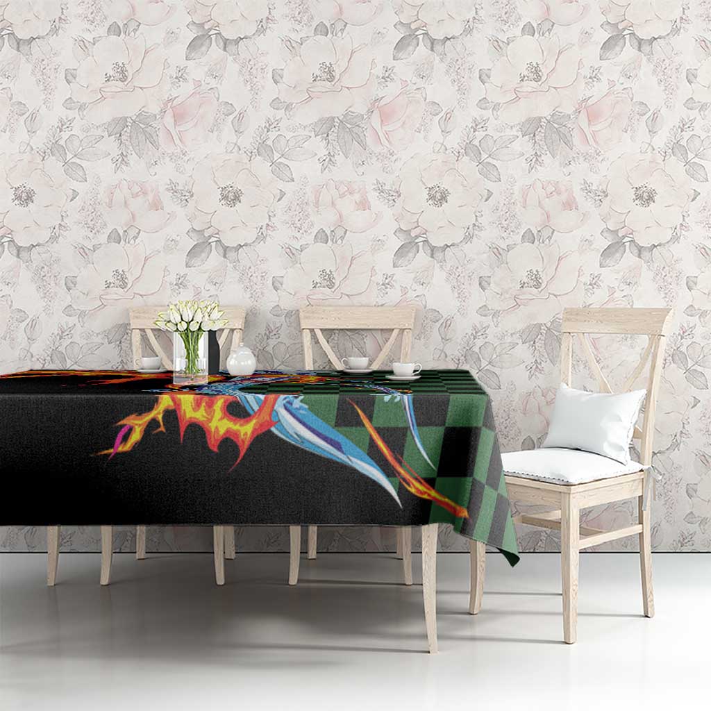 Japanese Asanoha Pattern Tablecloth Sun Flame Slayer Dragon Hinokami Kagura Spirit LT9 - Polynesian Pride
