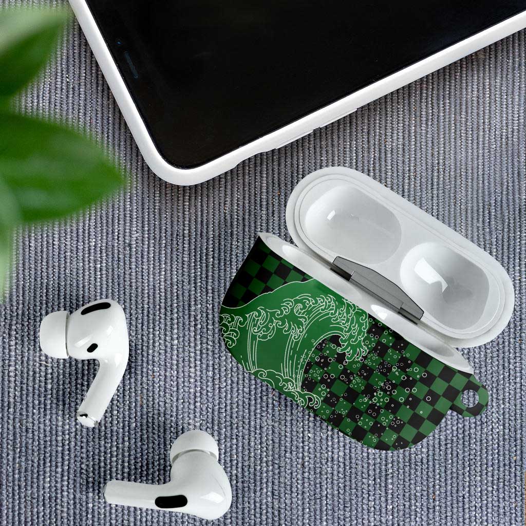 Japanese Asanoha Pattern AirPods Case Water Breathing Slayer Dragon - Polynesian Pride