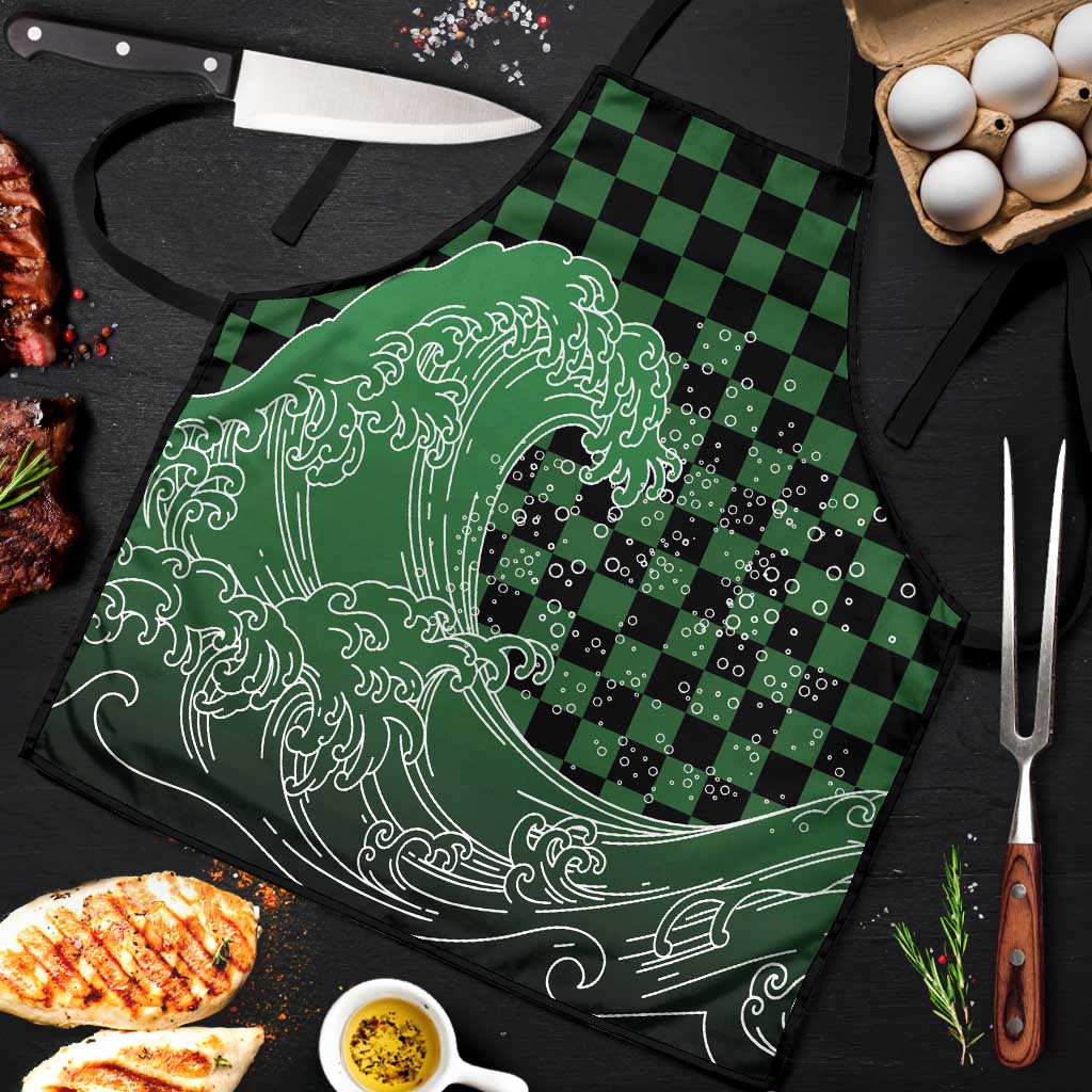 Japanese Asanoha Pattern Apron Water Breathing Slayer Dragon LT9 Green - Polynesian Pride