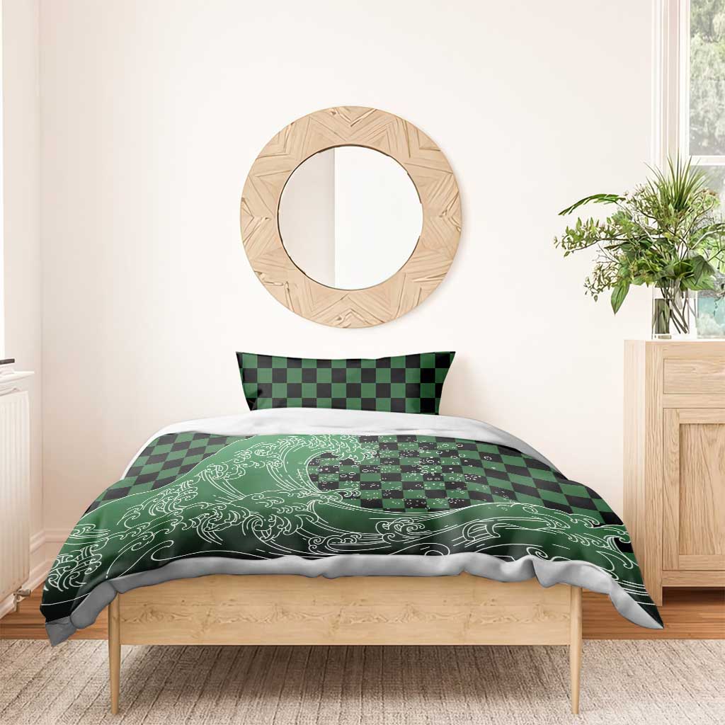 Japanese Asanoha Pattern Bedding Set Water Breathing Slayer Dragon - Polynesian Pride